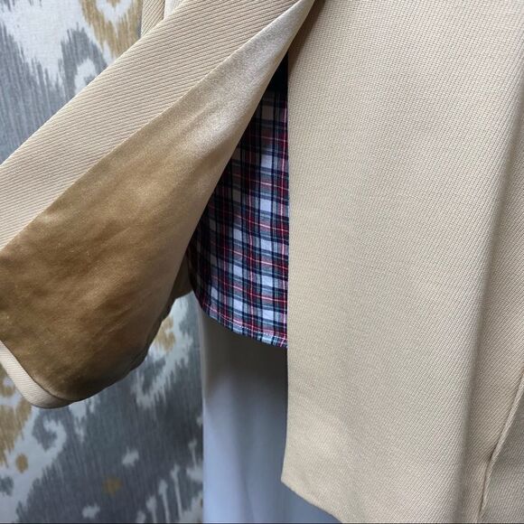 Ralph Lauren Collection ~ Beige Stretch Wool Lamb Leather Trim Equestrian Jacket - Picture 13 of 16